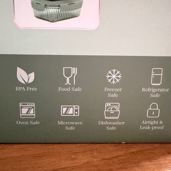 Gourmet Kitchen 10 Piece Fluted Green Glass Container Set w/ Locking Lids NEW - Picture 6 of 15